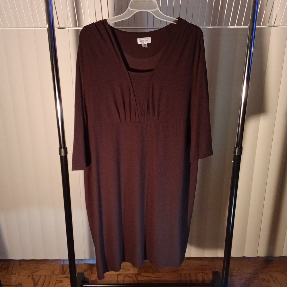Brown Dress, long sleeves w/design 22/24